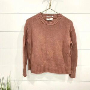 Pomandere Slit Sides Cashmere Blend Blush Knit Sweater 36